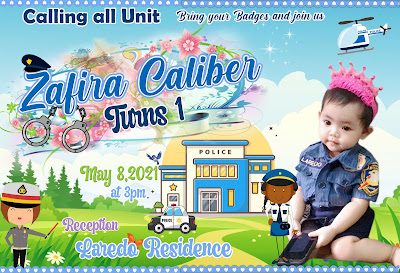 Police Invitation Layout for First Birthday