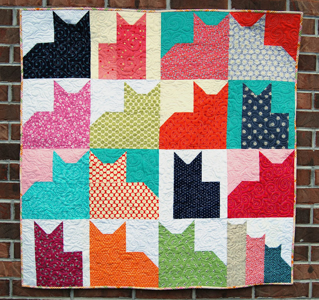 cats and kittens modern quilt