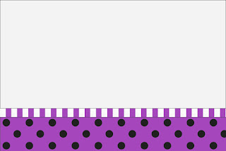 Black Polka Dots in Purple: Free Printable Invitations, Labels or Cards.