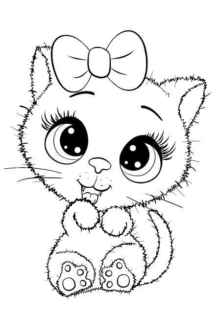 Free printable kitten coloring pages for girls