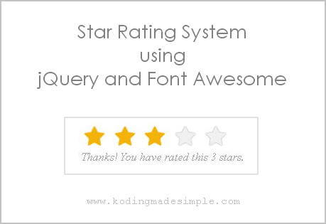 star rating system jquery css font awesome