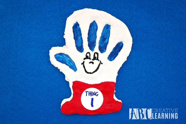 Thing 1 or Thing 2 salt dough handprint craft