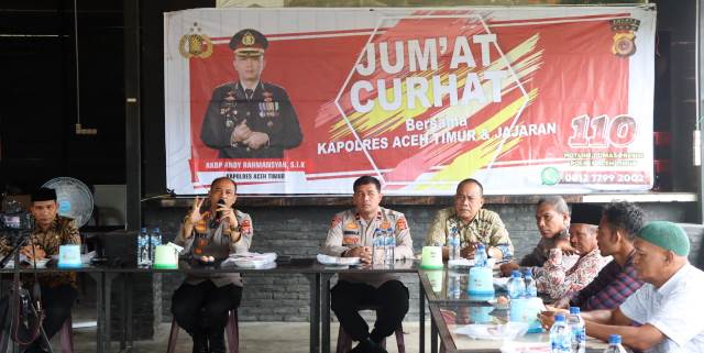 Jum’at Curhat Bersama Kapolres Aceh Timur, Warga Peudawa Keluhkan Knalpot Brong