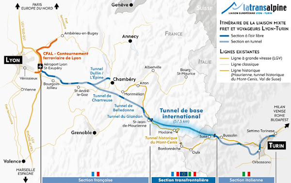 carte LGV Lyon-Turin