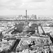 Paris Black And White (aerial view of paris france black and white image)