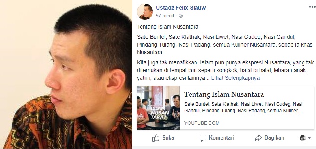 Astaghfirullah Felix Siauw Tafsirkan Islam Nusantara Sebagai Pendukung Kaum Nabi Luth