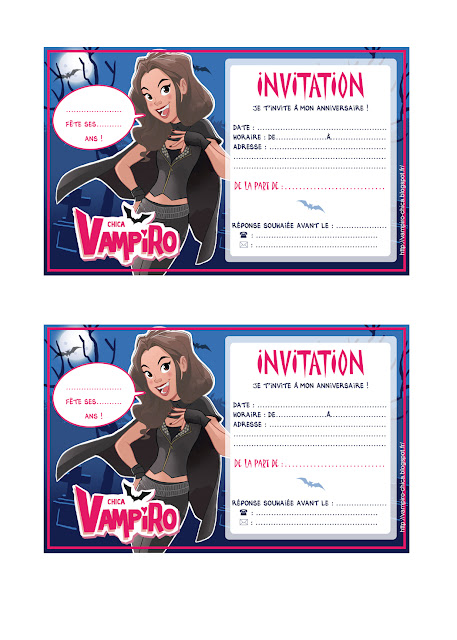 Anniversaire carte imprimer Chica Vampiro