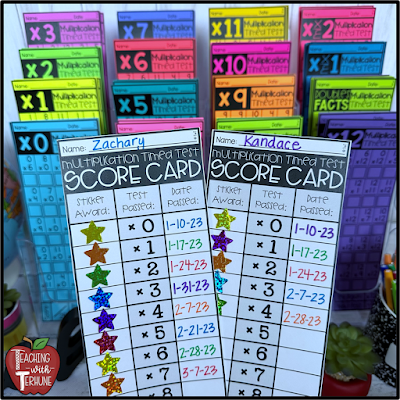 Math Fact Fluency Sticker Chart for Multiplication