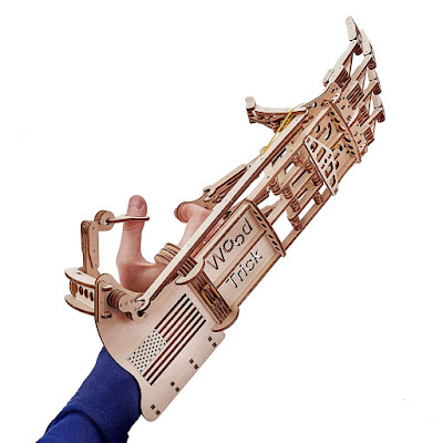 Wood Trick Wooden Robotic Hand Kit, Build Your Cyborg Arm By Using 199 Pieces Of Wood And Rubber Bands