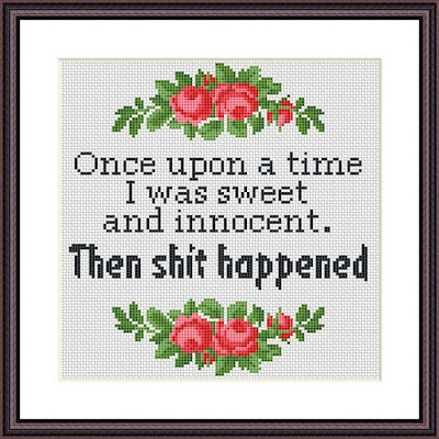 Once upon a time funny sassy cross stitch pattern - Tango Stitch