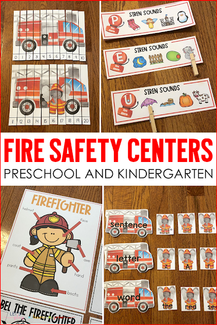 Fire Safety Center Activities for Preschool and Kindergarten