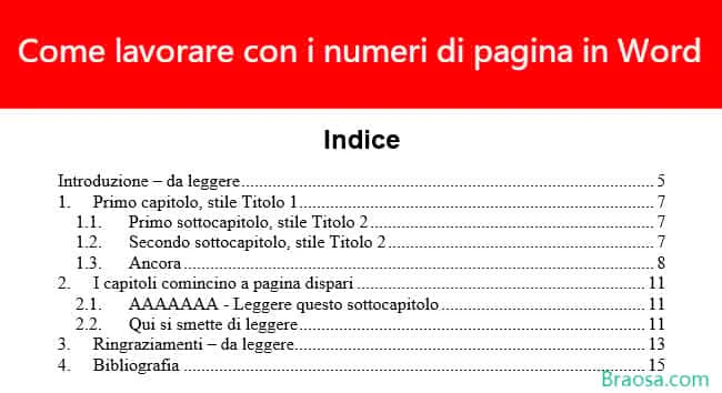 Come lavorare con i numeri di pagina in Microsoft Word