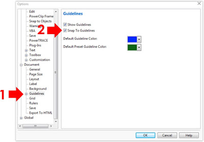 activate guideline for snap CorelDRAW