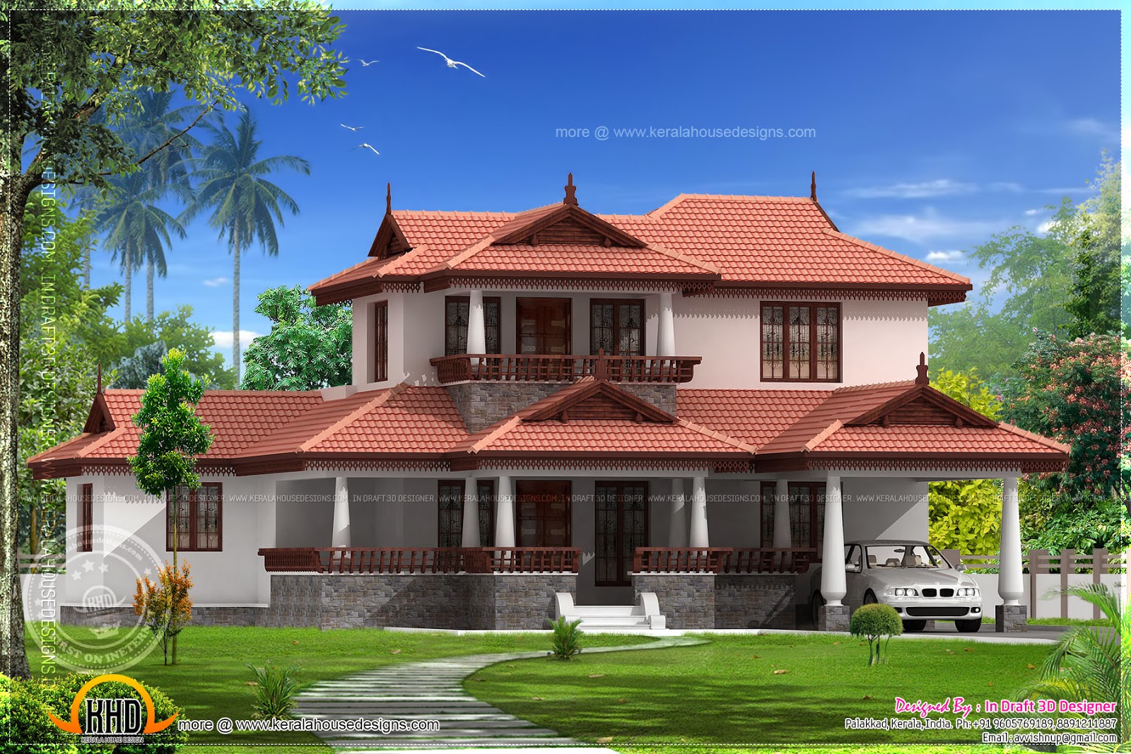 3 Bedroom Kerala  model home  elevation Kerala  home  design 