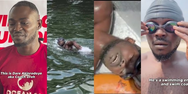 Coach Dreh Makes Waves for Mental Health: Nigerian Athlete Swims Across Third Mainland Bridge