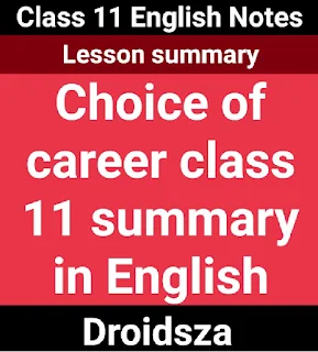Choice of career summary class 11