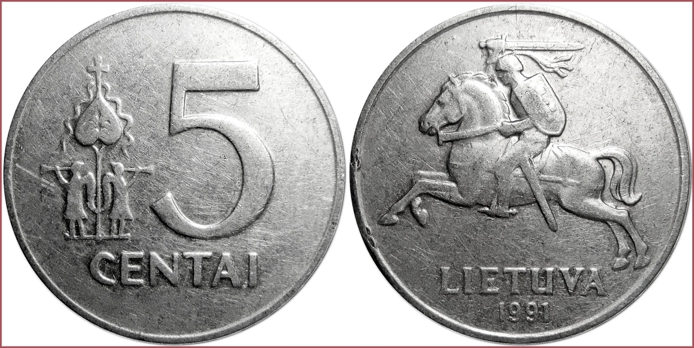 5 centai, 1991: Republic of Lithuania