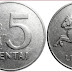 Centas: coin from Republic of Lithuania; 1/100 litas