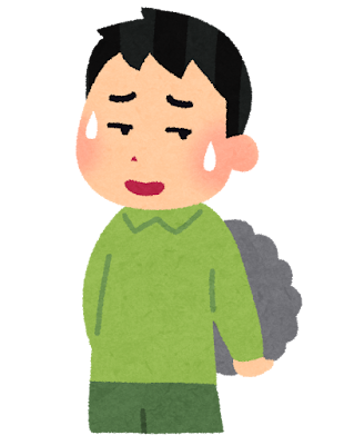 隠し事をしている人のイラスト（男性）