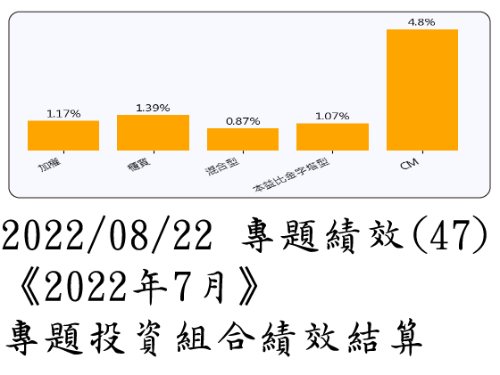 2022/08/22 專題績效 (47)《2022年7月》專題投資組合績效結算