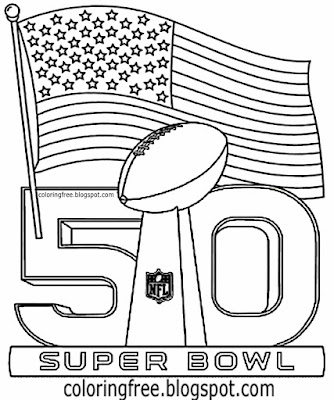 Simple US flag clipart NFL emblem printable American Football coloring book pages for boys sports