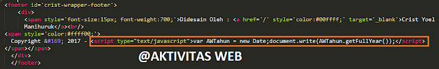 Cara Membuat Copyright Current Year Otomatis di Blog