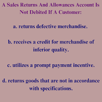 A Sales Returns And Allowances Account Is Not Debited If A Customer