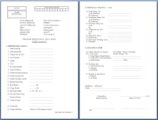 Contoh Formulir PPDB (Penerimaan Peserta Didik Baru) Format S1 Ms word