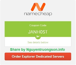 Namecheap Coupon 2019 - Giảm giá tới 60% Máy chủ chuyên dụng Explorer.