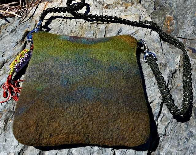 Back view of the completed felted BoHo Bag Purse