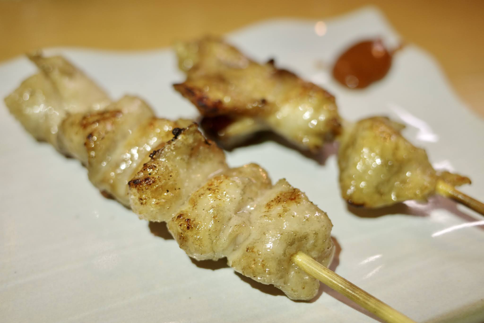 おすすめ ニンニクの芽とベーコン串 鶏皮ニンニク串 焼き鳥 春 石神井公園 喜酔人は今日も直行直帰