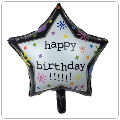 Balon Foil Bintang Motif HAPPY BIRTHDAY / Balon Foil Bintang HBD