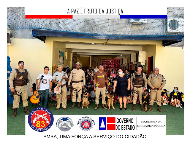 POLICIAIS DA 83ª CIPM E DO CANIL RONDESP OESTE REALIZAM APRESENTAÇÃO EM ESCOLA*