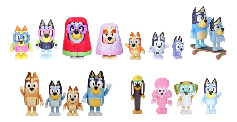 bluey figurine packs including grannies and blueys friends