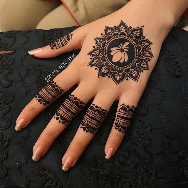 Lotus mandala mehndi design