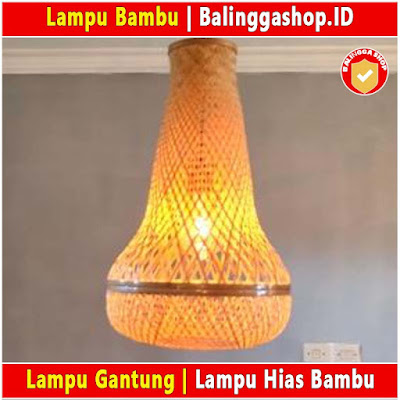 Lampu Bambu Gantung Model Microphone