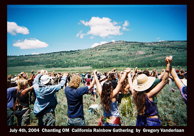 Chanting OM at Rainbow  Gathering