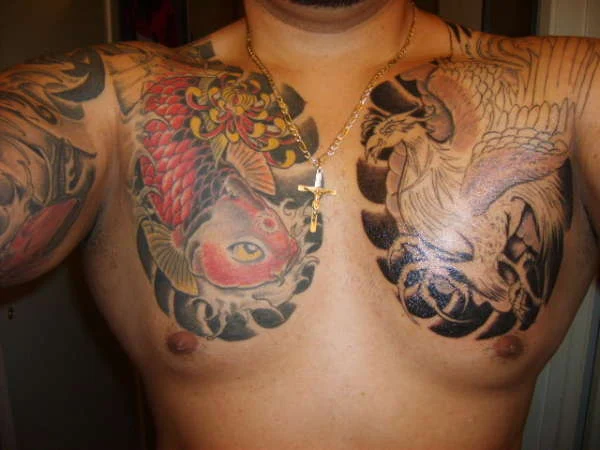 tatuaje de carpas koi