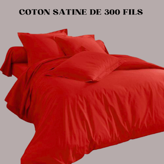 PARURE DE LIT COTON SATINE DE 300 FILS