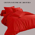 PARURE DE LIT COMPLET COTON 100% SATINE UNI 300 FILS ROUGE  [7 PIÈCES]