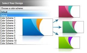 business card design software color schemes