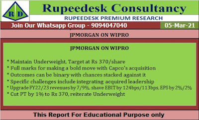 JPMORGAN ON WIPRO - Rupeedesk Reports - 05.03.2021