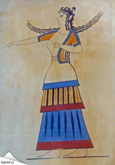 ミノア文明・クノッソス宮殿遺跡・複製「踊る女性」Minoan Dancing Woman, Knossos Palace／©legend ej