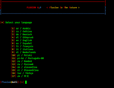 choosing language in fluxion