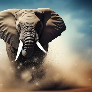elephant running a race