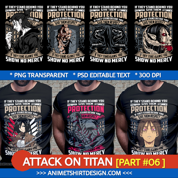 ANIME ATTACK ON TITAN T SHIRT DESIGNS BUNDLE