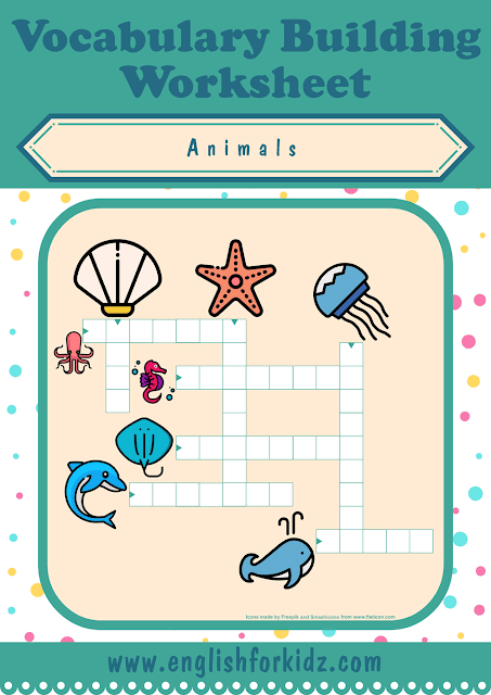 Sea animals crossword puzzle - printable ESL worksheets