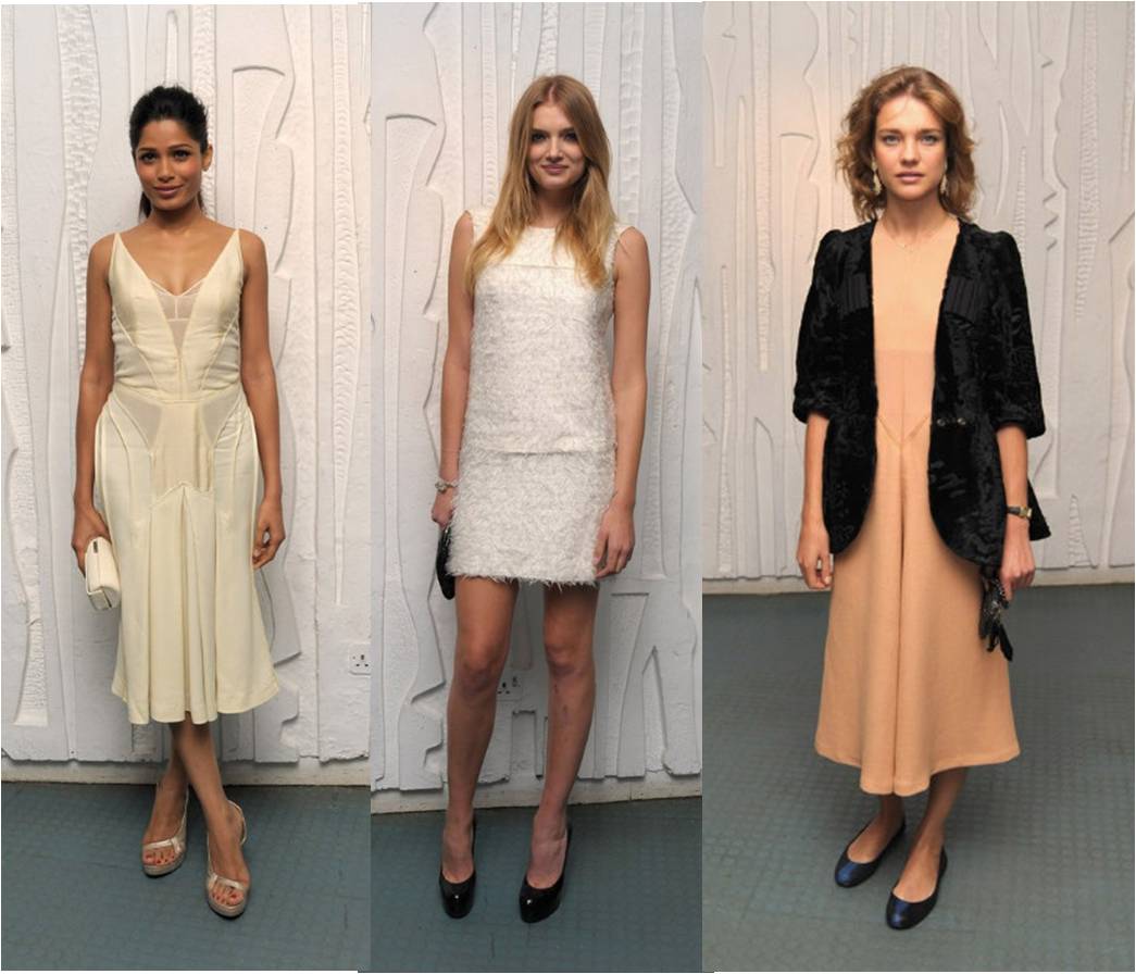 Calvin Klein Dinner: Freida Pinto, Natalia Vodianova and Lily Donaldson in Calvin Klein