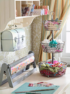 Craft Ideas Vintage Suitcase on Cutesy Three Tiered Basket Stand For Ribbons   But Oh  Look At That