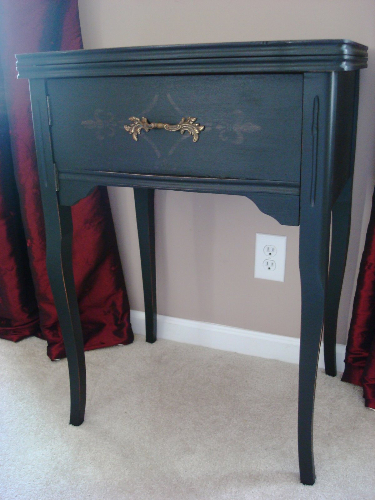 painted vintage sewing cabinet